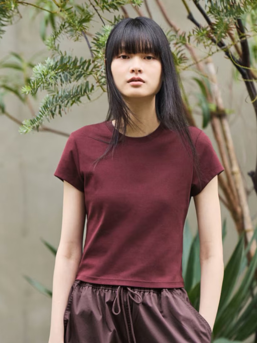 Uniqlo U Crew Neck Short-Sleeve Maroon Red T-Shirt